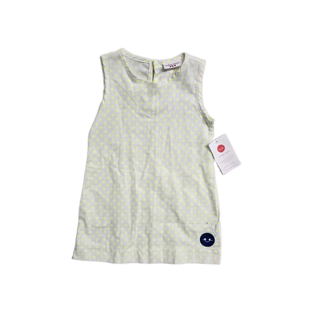 Smiling Button Boutique Girls Dress‎ 3 T White Neon Dots NWT